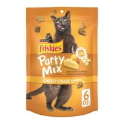 Purina Friskies Party Mix Cat Treats, Cheese Craze Crunch Snacks, 6 oz. Pouch