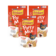 Purina Friskies Party Mix Cat Treats, Original Crunch with Chicken & Flavors of Liver & Turkey, Cat Treats for Adult Cats, 2.1-Ounce Pouch (Pack of 3)