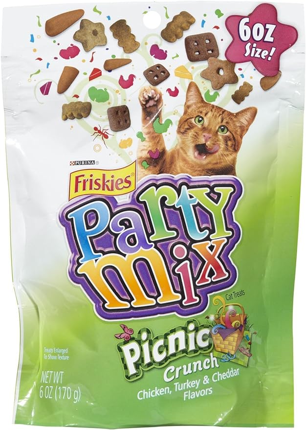 Purina Friskies Party Mix Cat Treats Picnic Crunch,6oz