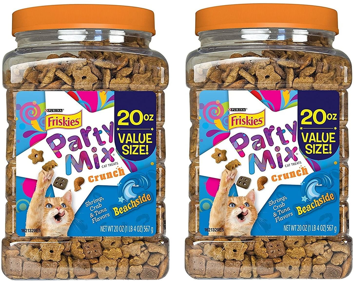 Purina Friskies Party Mix Crunch Beachside Whitefish Tuna Flavor Cat Treats 2 Pack 20 oz. each Walmart