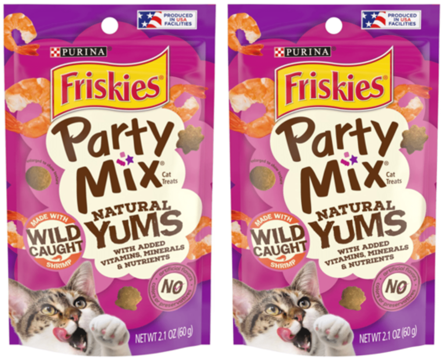 Purina Friskies Party Mix Natural Yums Adult Cat Treats, With Wild