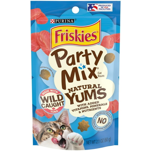 Purina Friskies Party Mix Natural Yums With Wild Tuna Crunchy, Natural Cat Treats