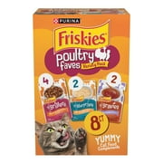 Purina Friskies Poultry Faves, Variety Pack, Gravy, Cat Food Complement, 8 Pack
