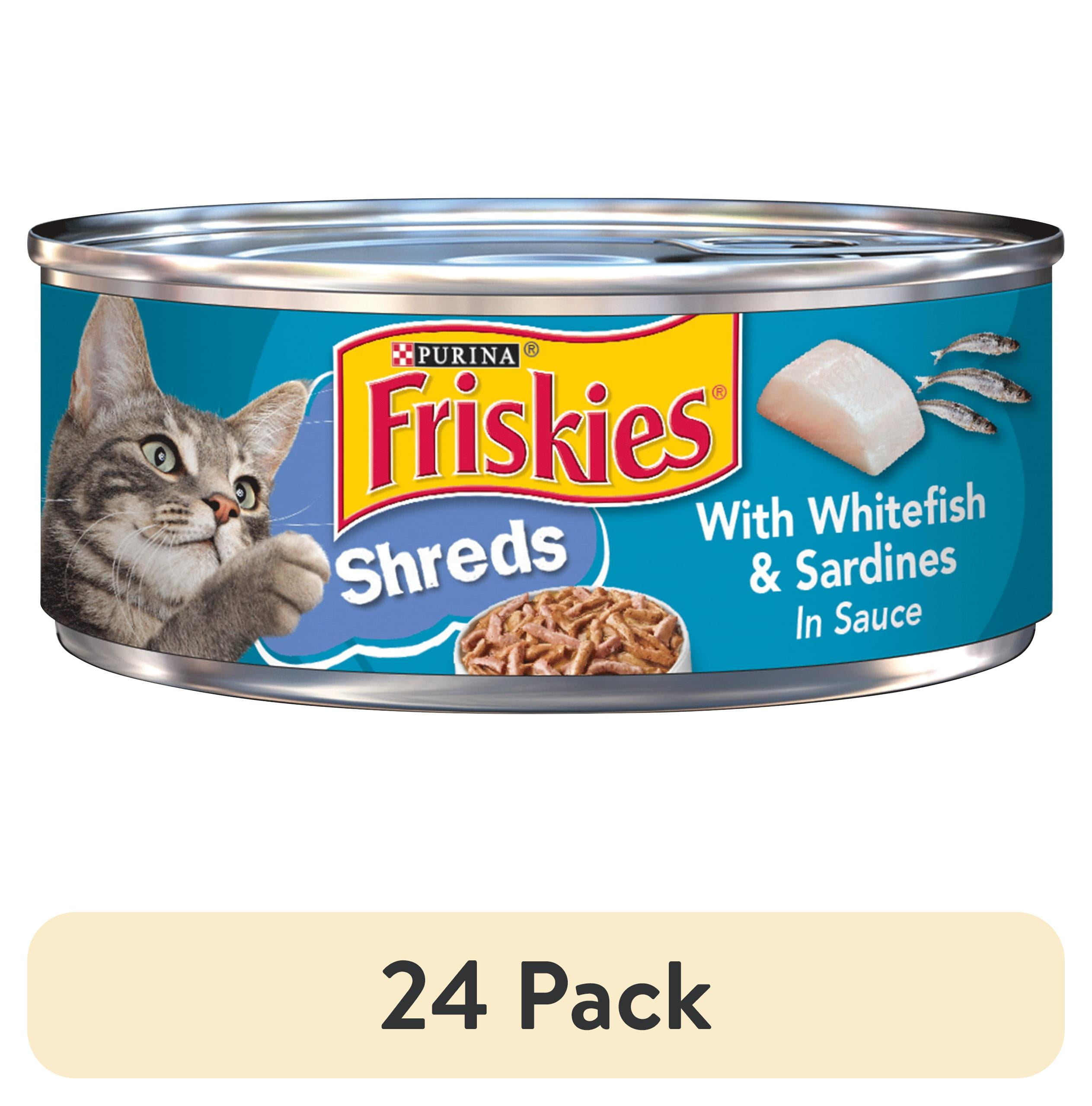 Purina Friskies Shreds Gravy Wet Cat Food Soft Whitefish Sardines 5.5 oz Can