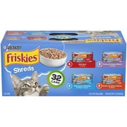 Purina Friskies Shreds Wet Cat Food Variety Pack, 5.5 oz Cans (32 Pack)