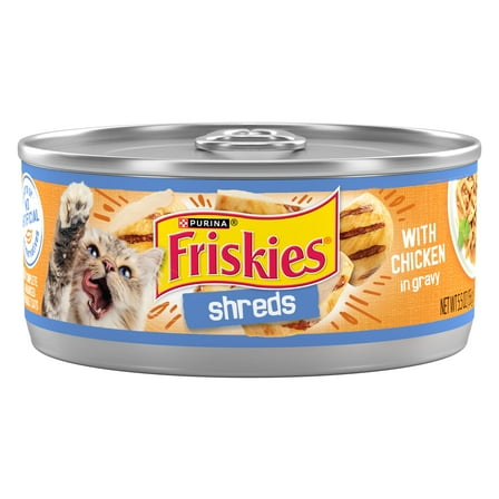 Purina Friskies Shreds, Chicken in Gravy, Wet Cat Food, 5.5 oz Can