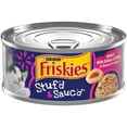 thumbnail image 1 of Purina Friskies Stuf'D and Sauc'D, Salmon Shrimp in Sauce, Wet Cat Food, 5.5 oz Cans, 24 Pack, 1 of 8