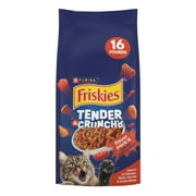 Purina Friskies Tender and Crunch'd With Flavors of Chicken, Beef, Carrots and Green Beans Dry Cat Food, 16 lb Bag