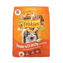 Purina Friskies Tender and Crunchy Dry Cat Food Flavors of Chicken, Beef, Carrots and Green Beans, 16 lb Bag