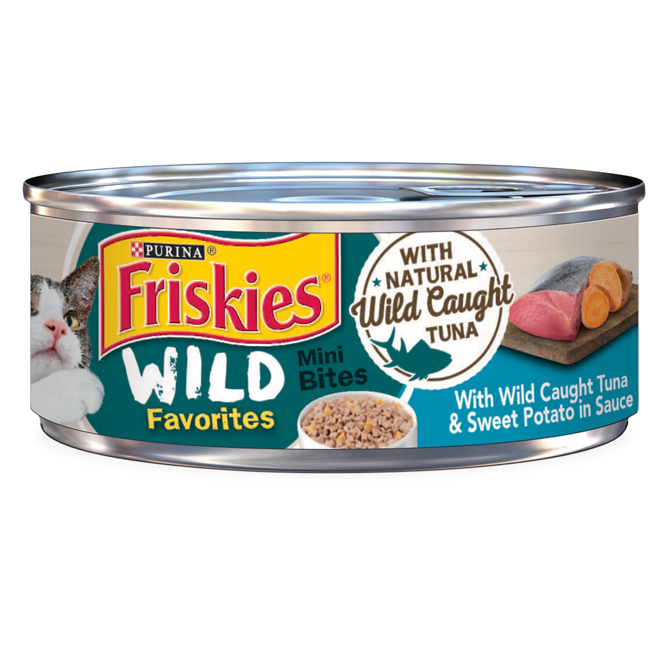 Purina Friskies Tuna & Sweet Potato Flavor Chunks, Wet Cat Food , 5.5 oz. Cans, 24 Count