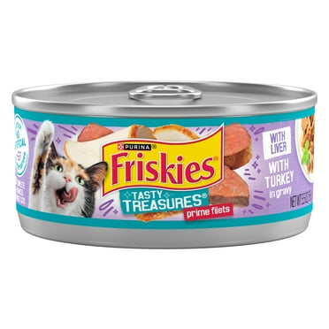 Purina Friskies Turkey, Liver, and Chicken, Wet Cat Food, 5.5 oz Cans, 24 Pack