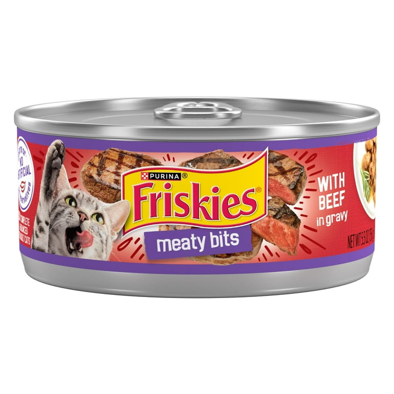 Friskies Meaty Bits With Beef In Gravy Canned Cat Food Friskies Meaty Bits With Beef In Gravy Canned Cat Food