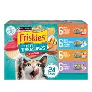Purina Friskies Wet Cat Food Variety Pack, Tasty Treasures Prime Filets, 5.5 oz Cans