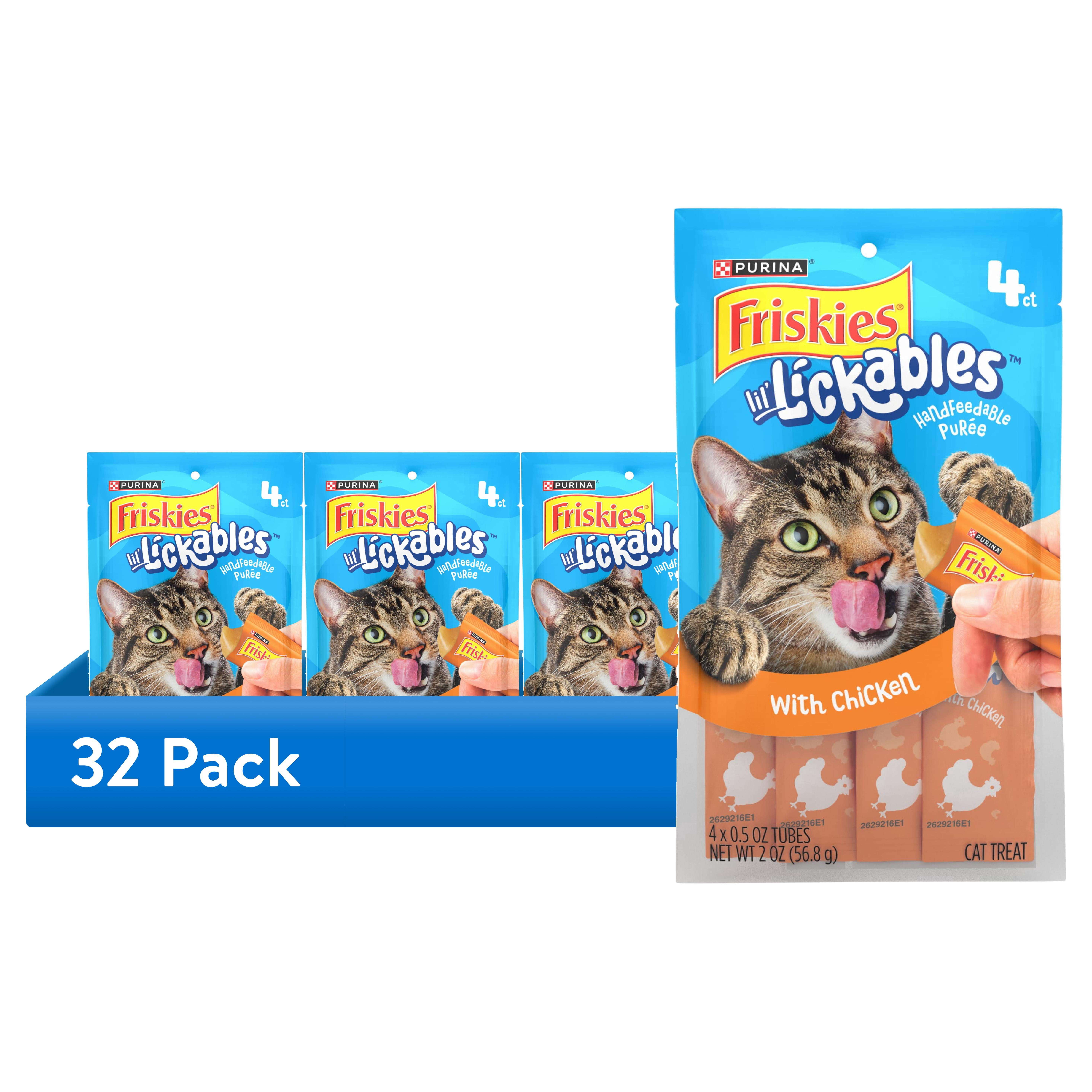 (32 pack) Purina Friskies lil’ Lickables With Chicken Lickable Cat Treats, 2 oz.