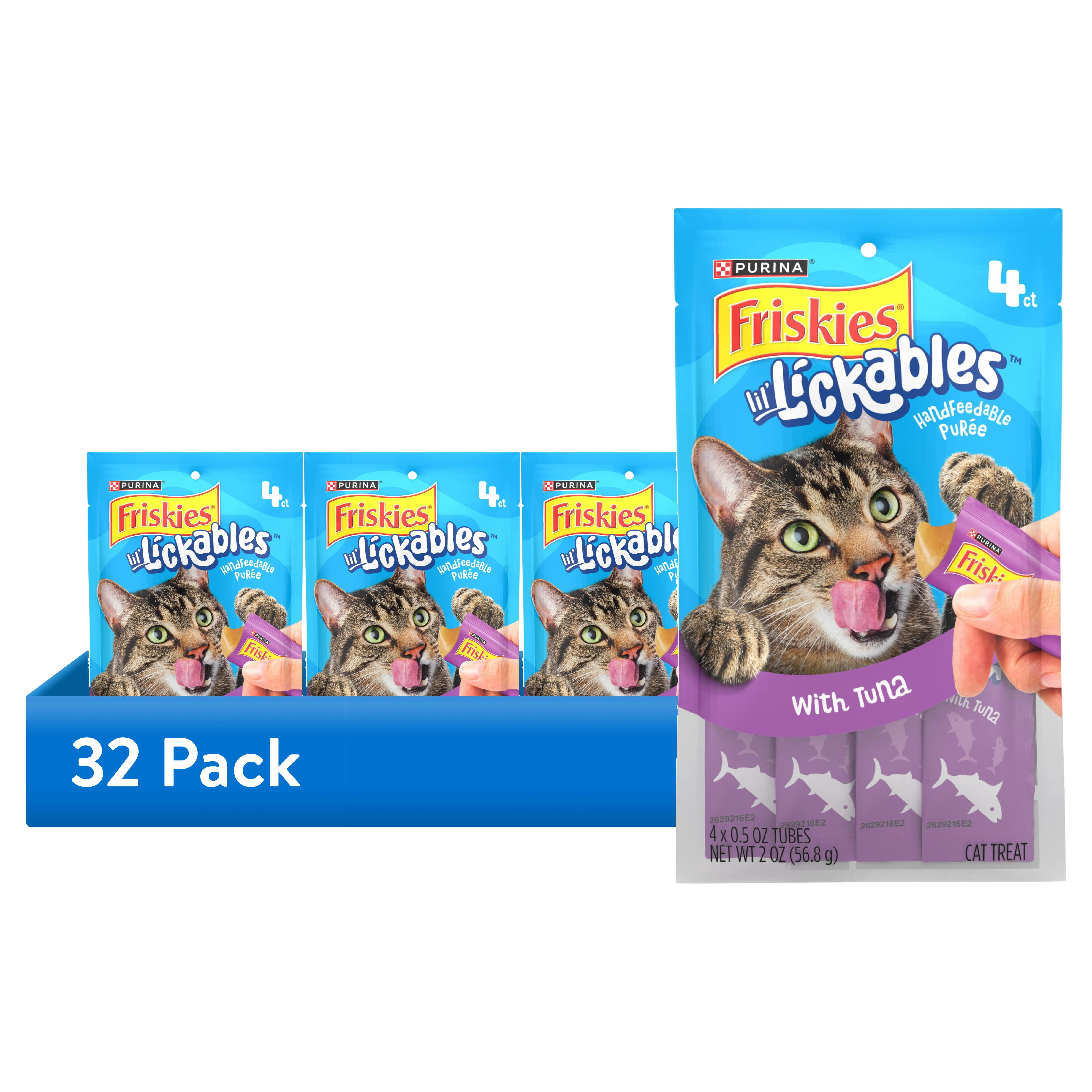 (32 pack) Purina Friskies lil’ Lickables With Tuna Lickable Cat Treats, 2 oz.
