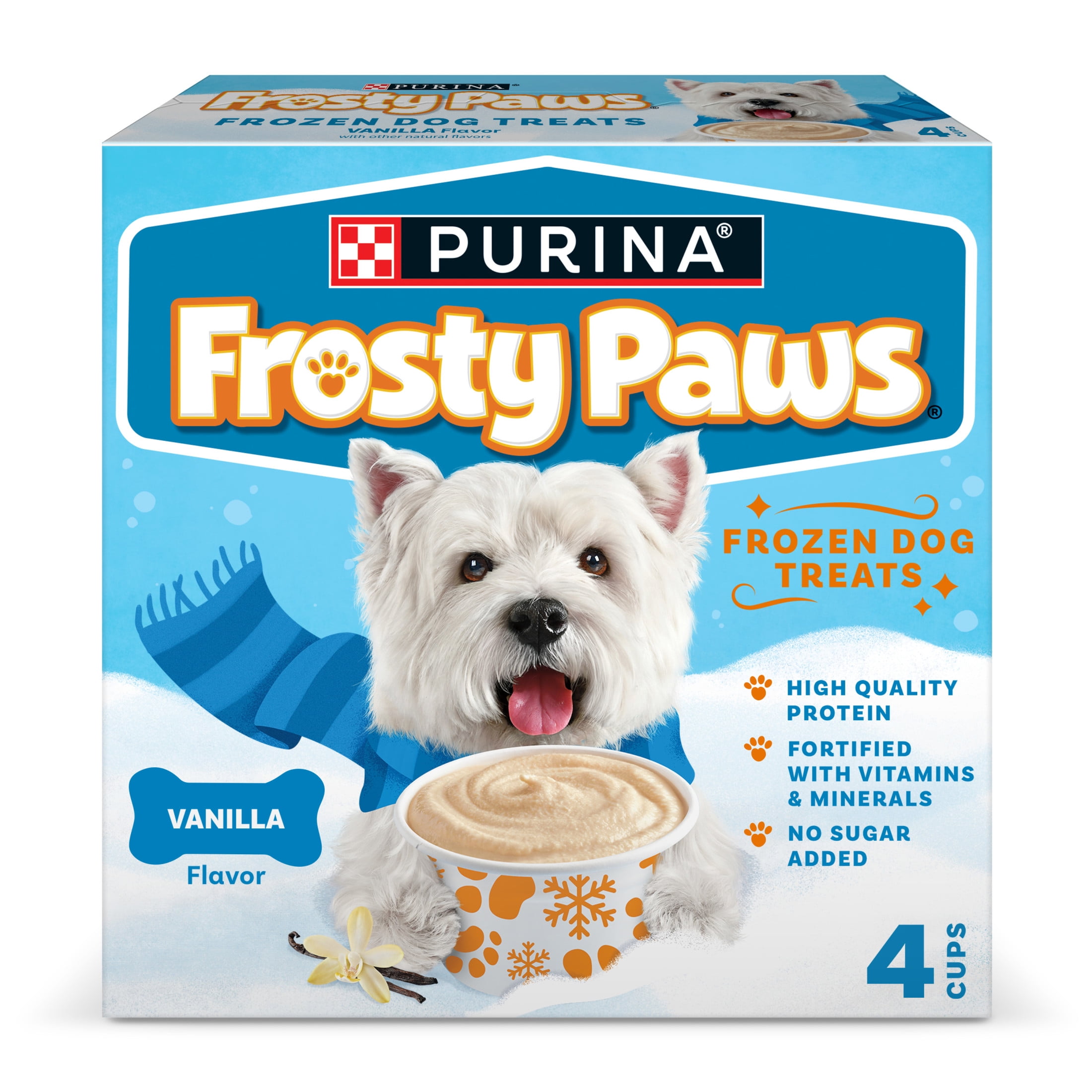 Purina Frosty Paws Vanilla Flavor With Other Natural Flavors Frozen Dog Treats, 4 Count