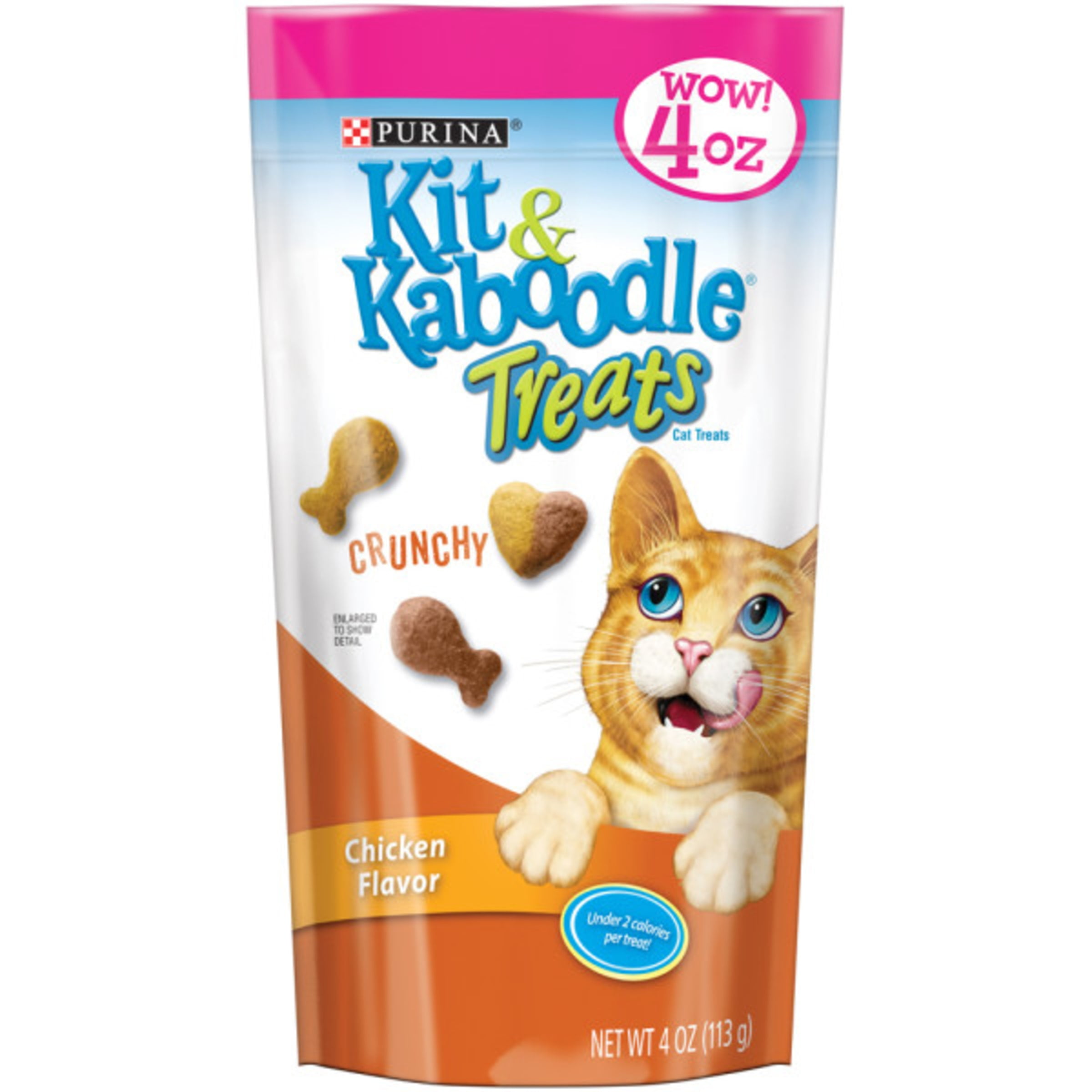 Purina Kit & Kaboodle Cat Treats, Crunchy Chicken Flavor, 4 oz. Pouch