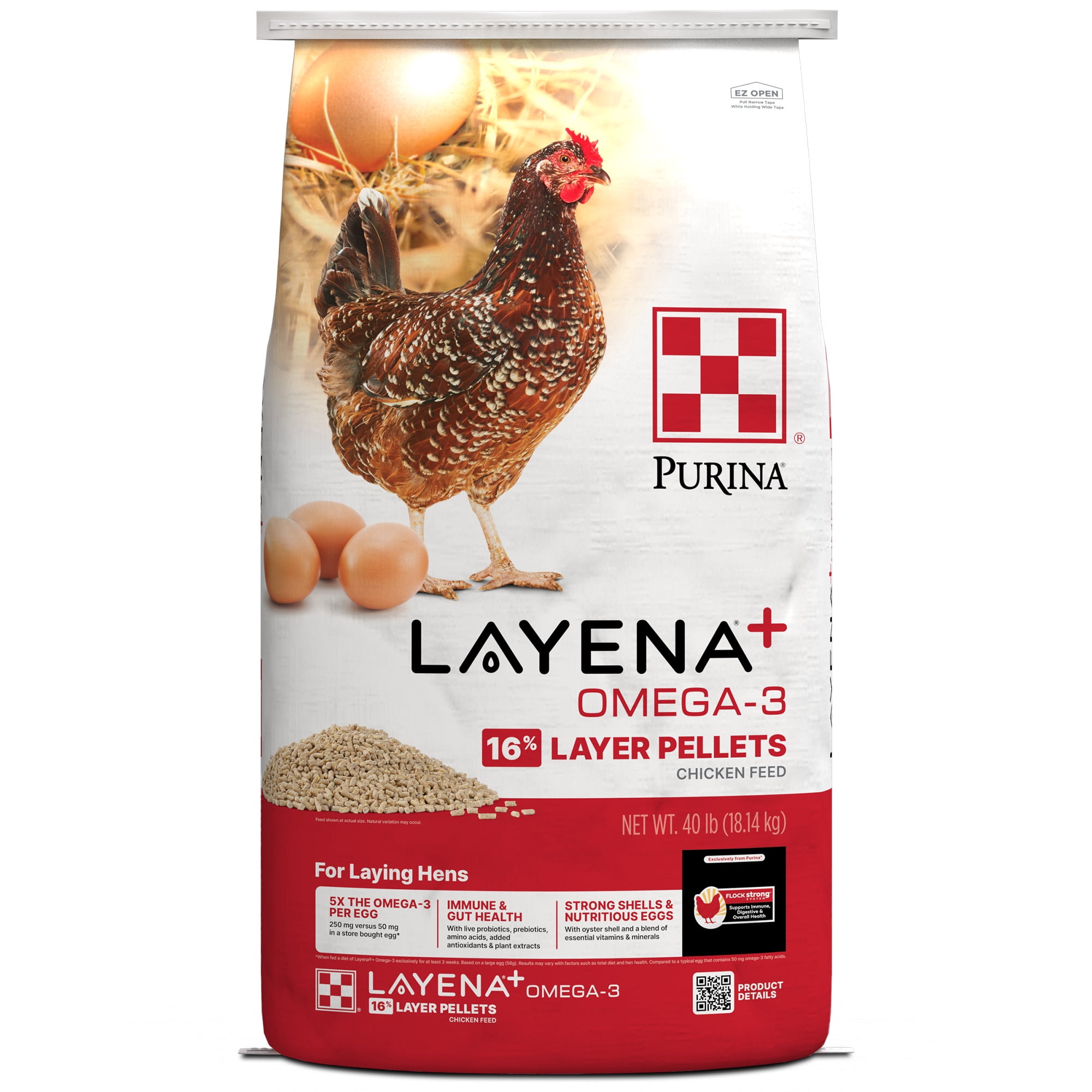 Purina® Layena®+ Omega-3 Chicken Feed, 40 Pound Bag