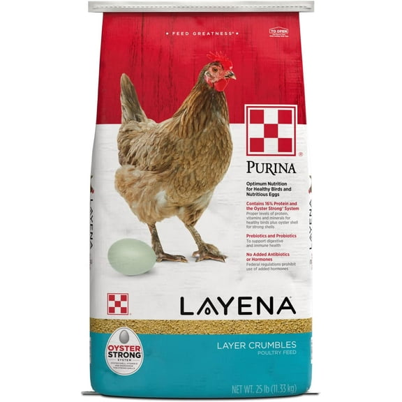 Purina Layena Premium Layer Feed Crumbles, 25 Pound Bag