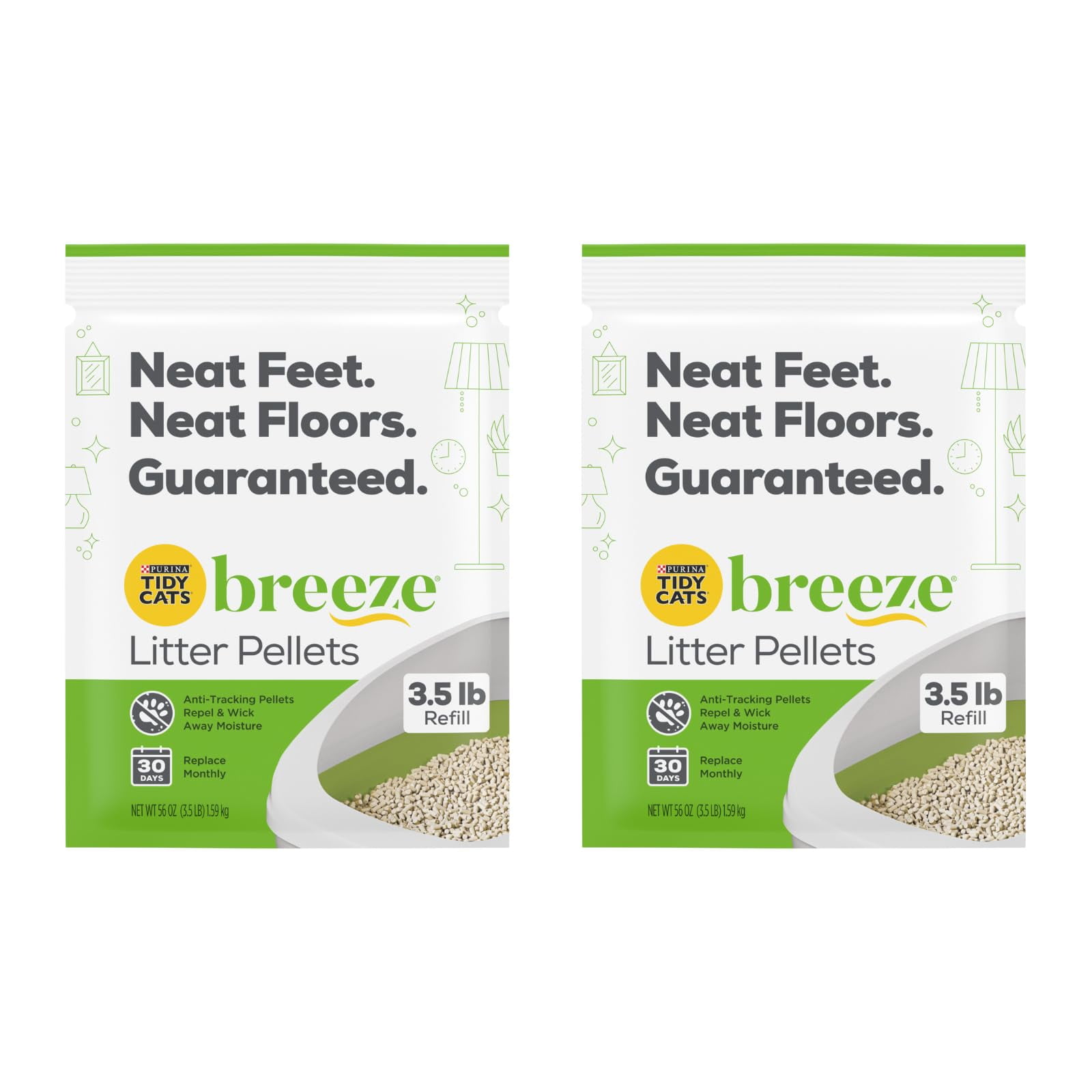 Purina Litter Tidy Cat Breeze Pellets, 3.5 lb, 2 Packs, Limited Edition C80