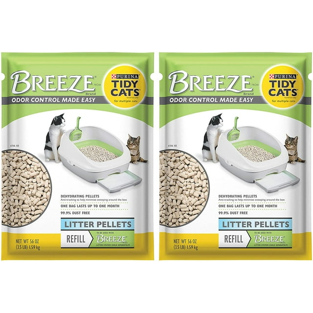 Purina Tidy Cat Breeze Low Dust Tracking Kitty Litter Pellets, 3.5 lb (Pack of 2)
