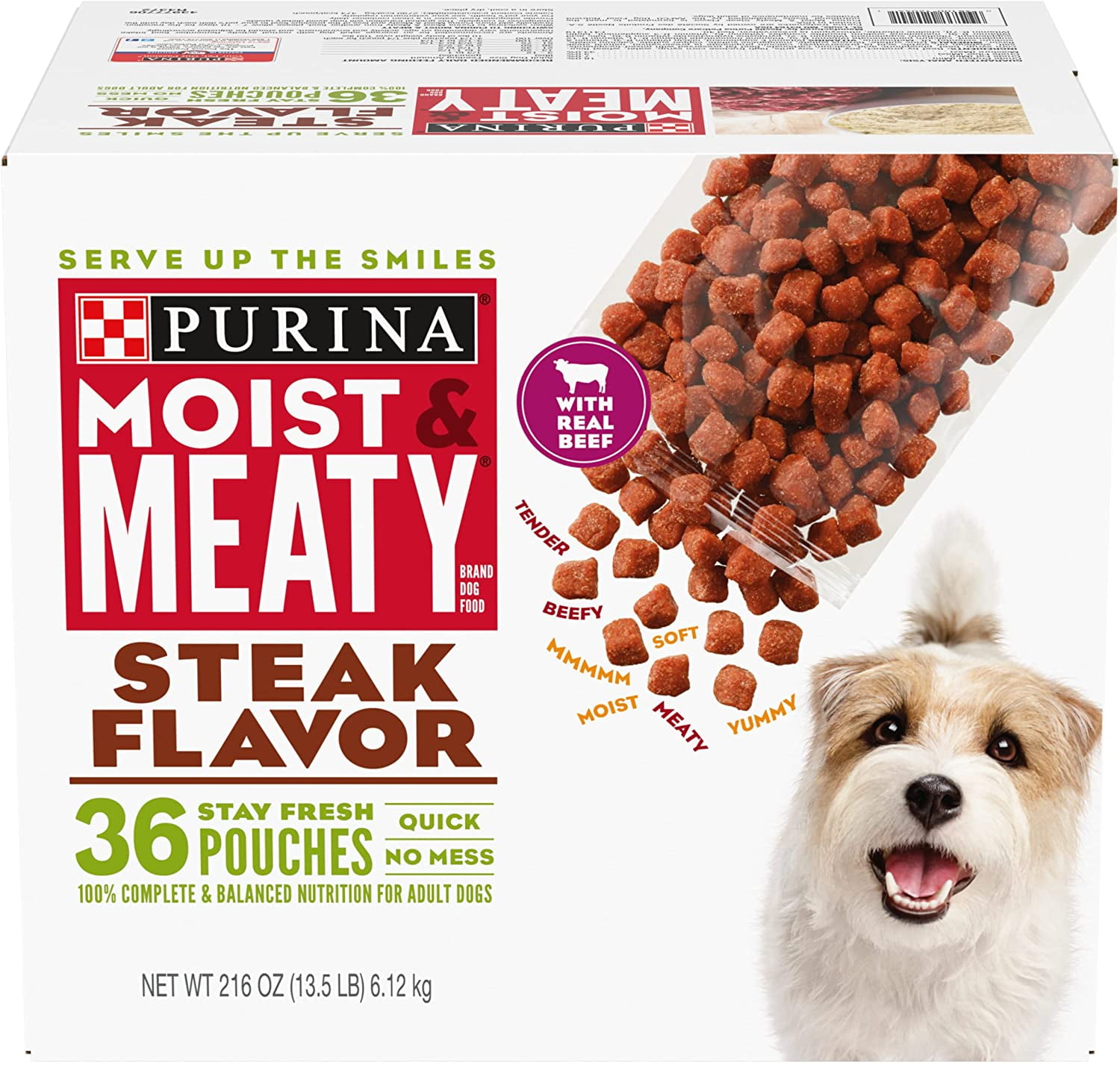 Purina Moist Meaty Steak Flavor Adult Dry Dog Food