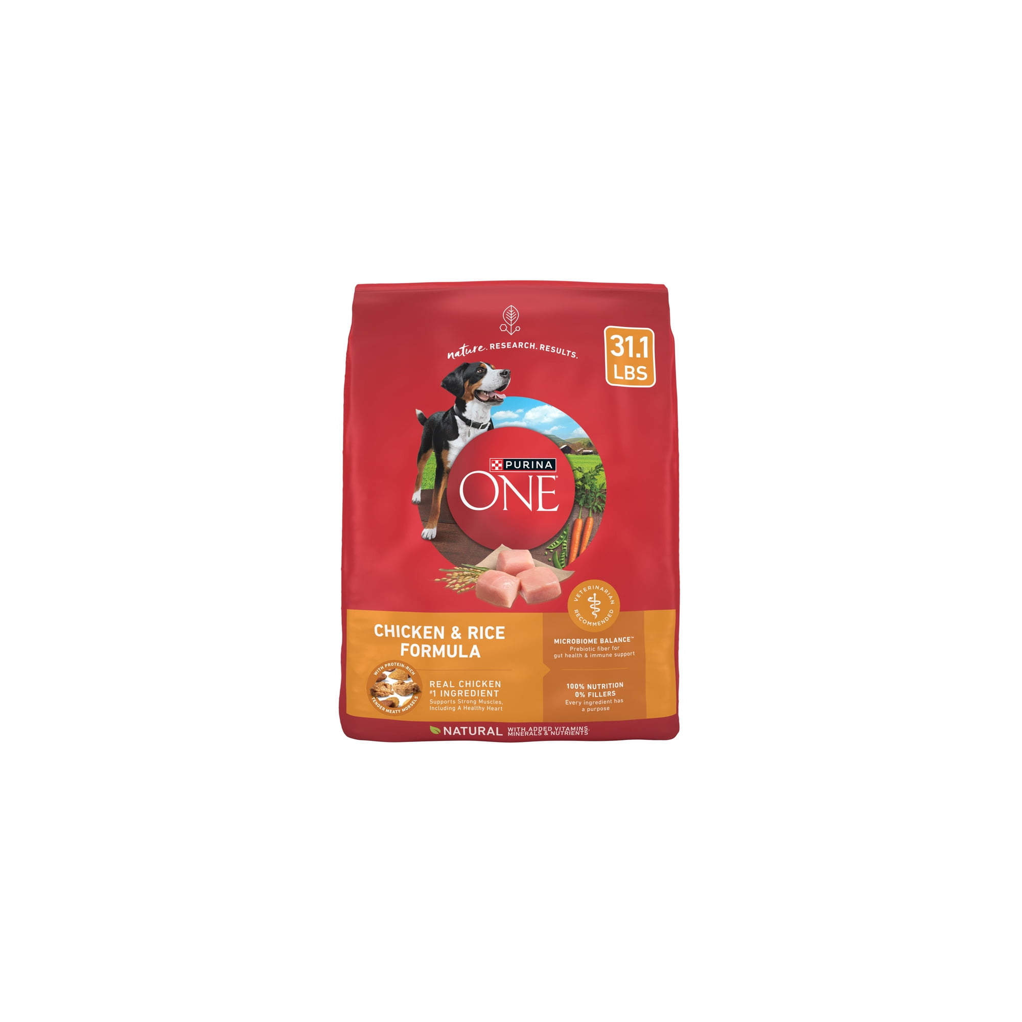 Purina ONE Chicken and Rice Formula Dry Dog Food - 31.1 lb. Bag (Pack of 10)