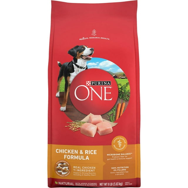 Purina ONE Adult Dry Dog Food Chicken and Rice Formula with Added