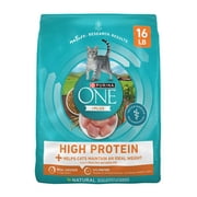 (2 pack) Purina ONE, Healthy Weight Plus Ideal Weight With Chicken Dry Cat Food High Protein, Weight Control Formula, 16 lb Bag