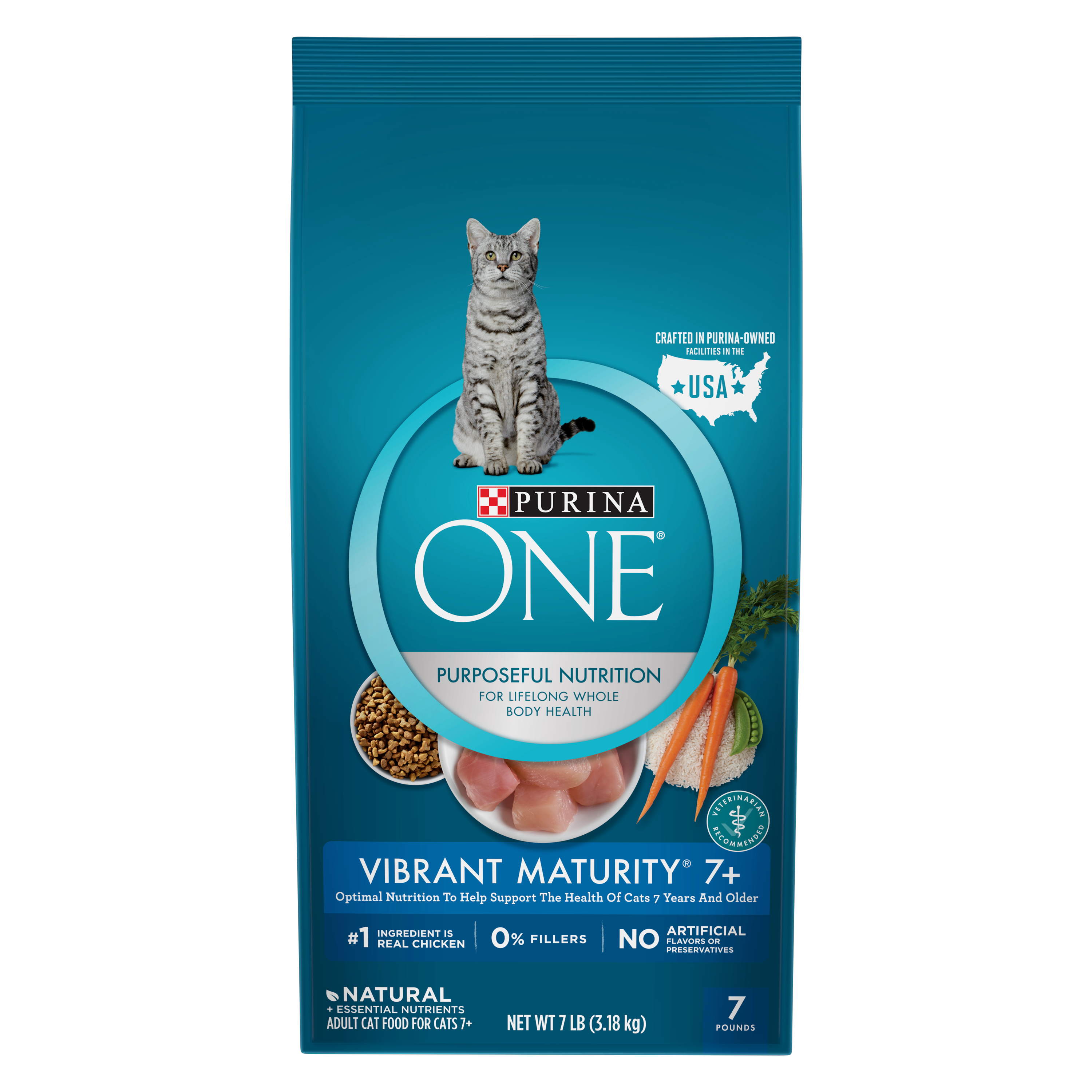 Purina ONE High Protein, Natural Senior Dry Cat Food, Indoor Advantage Senior+, 7 lb. Bag - image 1 of 15
