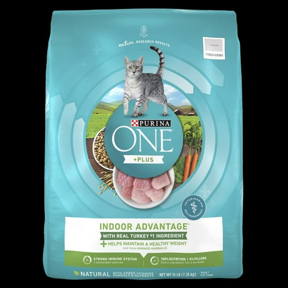Purina ONE Indoor Advantage Hairball and Healthy Weight Formula Dry Cat Food 16 lb