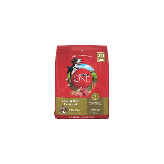 Purina ONE Dry Dog Food Lamb and Rice Formula - 31.1 lb. Bag (Pack of 12)