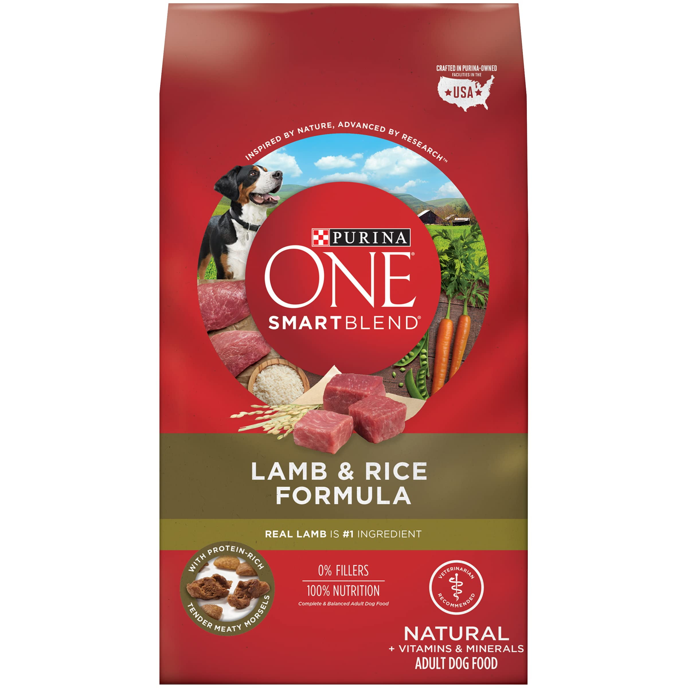 Purina ONE Lamb & Rice Formula Dry Dog Food, 31.1 Lbs. (Pack of 2