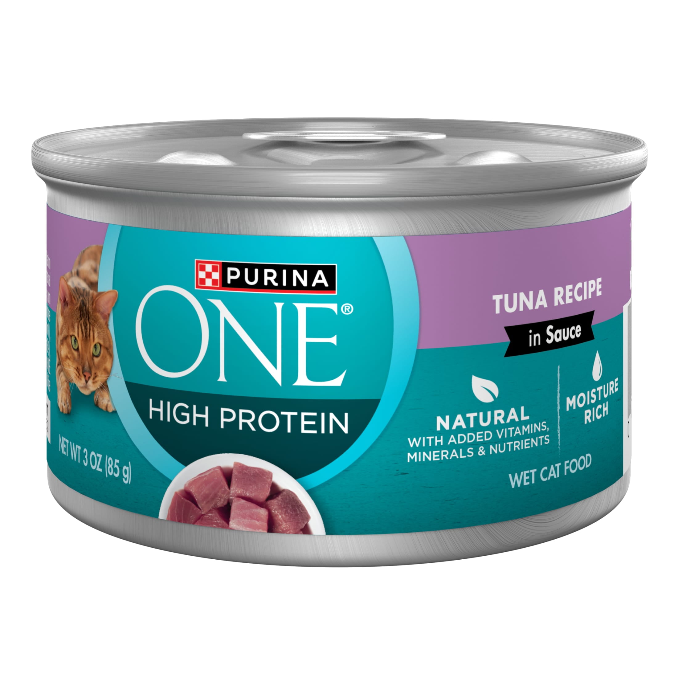 Purina ONE Natural, High Protein Wet Cat Food, Tuna Recipe in Sauce