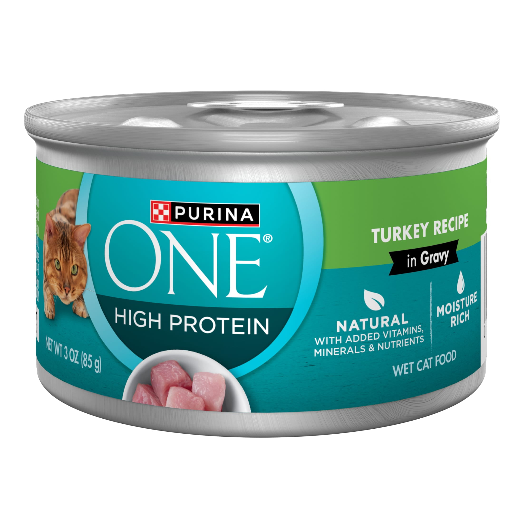 Purina ONE Natural, High Protein Wet Cat Food, Turkey Recipe in Gravy