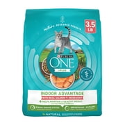 Purina ONE Natural Low Fat, Indoor Dry Weight Control High Protein Cat Food Plus Indoor Advantage With Real Salmon, 3.5 lb. Bag