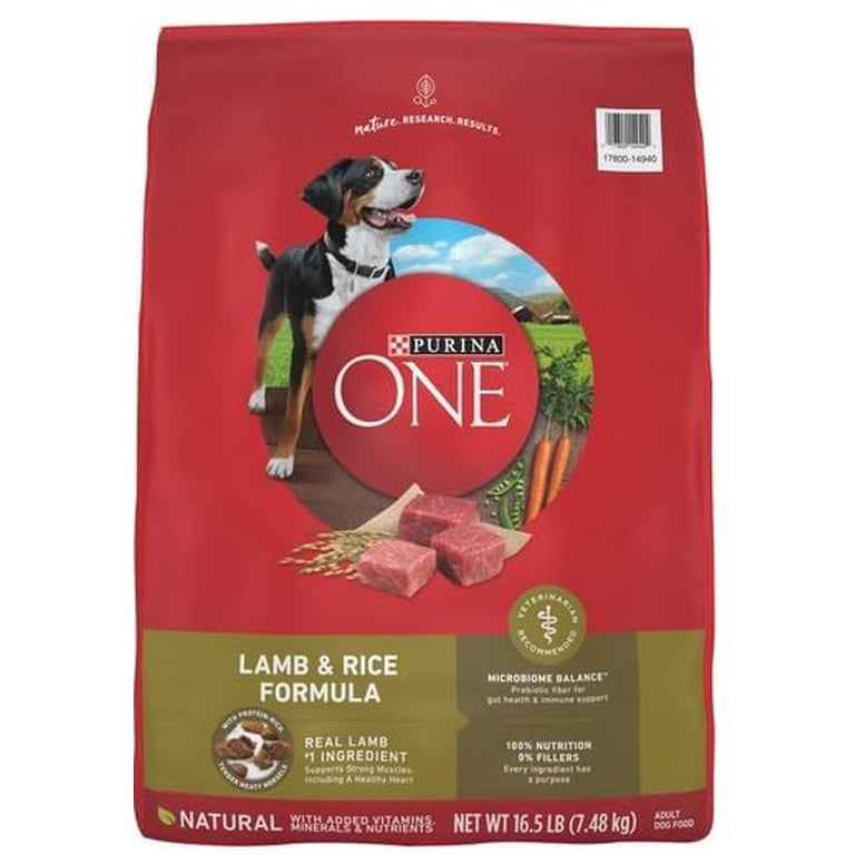 Purina ONE Natural Lamb & Rice Formula Dry Dog Food, 16.5 lb Bag