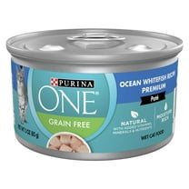 Purina ONE Pate, Natural Grain Free, Wet Cat Food, Oceanwhite Fish, 3 oz Can