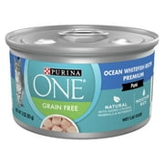 Purina ONE Pate Wet Cat Food, Natural Grain Free Oceanwhite Fish, 3 oz Cans (24 Pack)