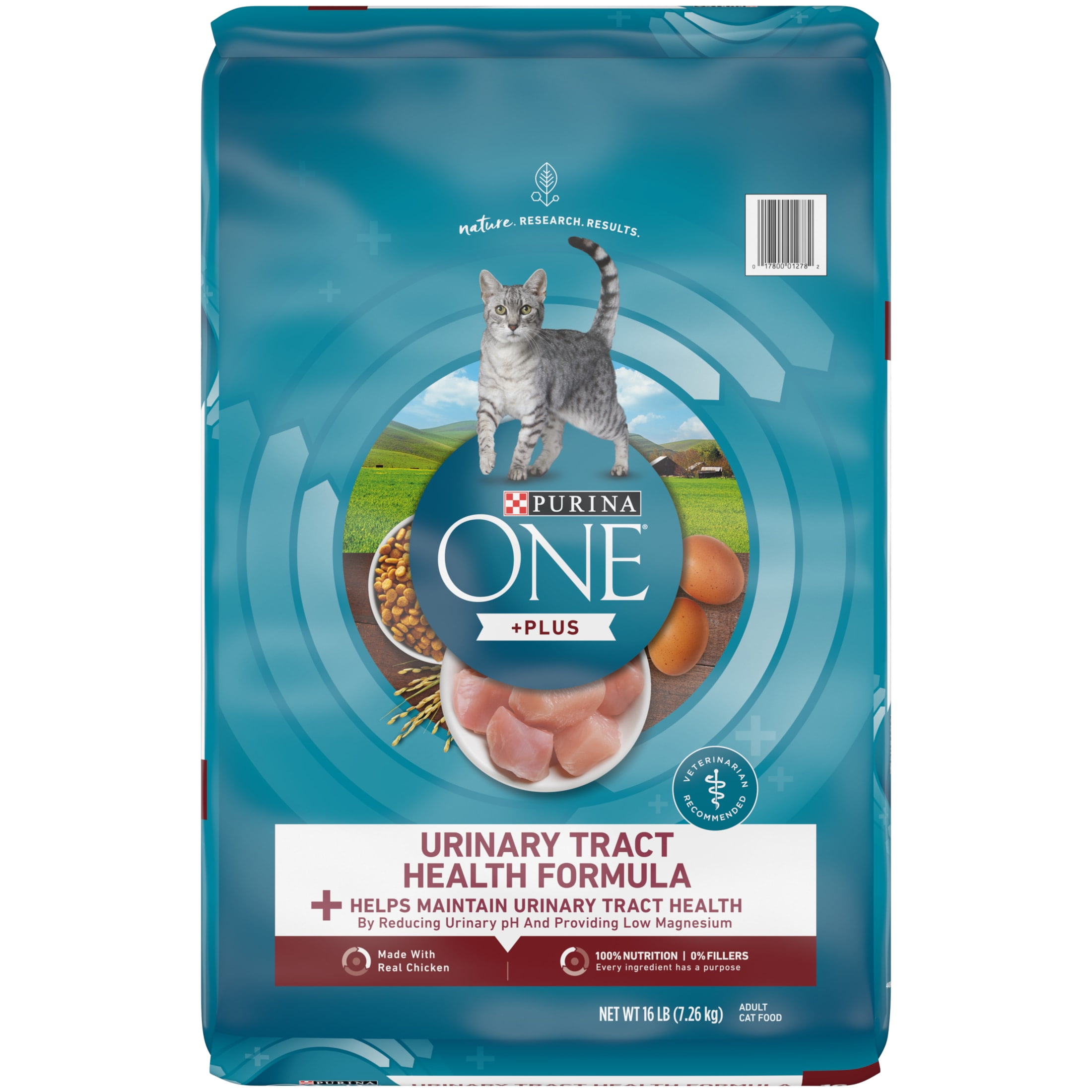 Purina ONE Dry Cat Food Urinary Tract Health Formula 16 lb. Bag Real Chicken Low Magnesium Walmart