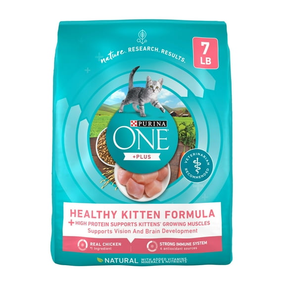 Purina ONE Plus, Healthy Kitten Formula, Dry Kitten Food, Chicken, 7 lb Bag