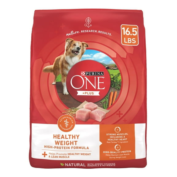 Purina ONE Plus Healthy Weight Dry Dog Food for Adults, High Protein with Real Turkey, 16.5 lb Bag
