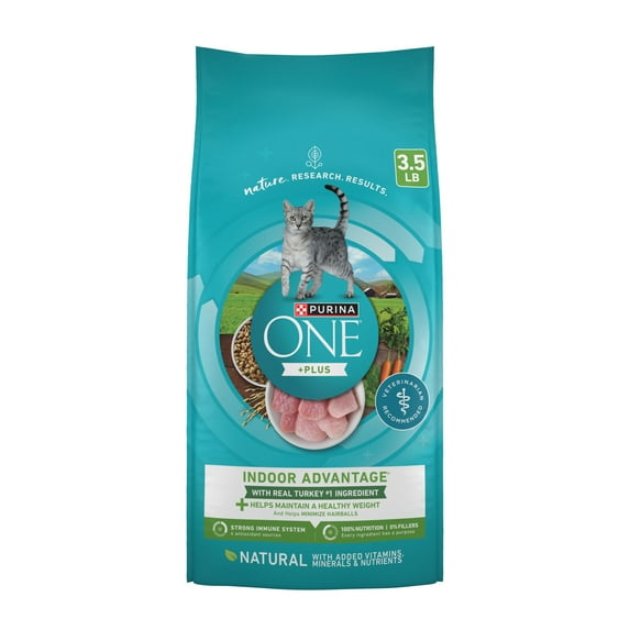Purina ONE Plus, Indoor Advantage, Dry Cat Food, Turkey, 3.5 lb Bag