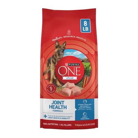 Purina One Plus Joint Health Chicken & Rice Flavor Dry Dog Food, 8 lb Bag