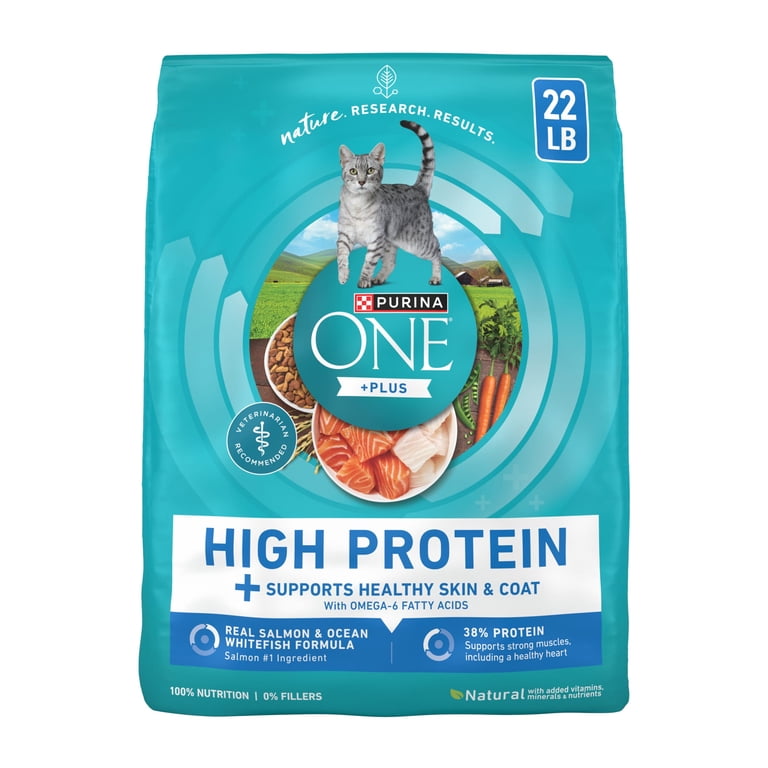 Purina ONE, High Protein Dry Cat Food, Salmon & Whitefish, 22lb
