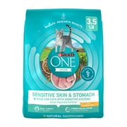 Purina ONE Plus, Sensitive Skin & Stomach, Dry Cat Food, Turkey, 3.5 lb Bag