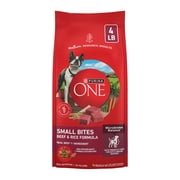 Purina ONE Small Bites Beef & Rice Flavor Dry Dog Food, 4 lb Bag