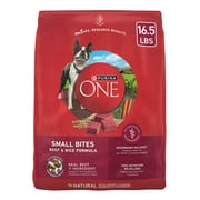 Purina ONE Small Bites Dry Dog Food for Adult Dogs with Added Vitamins & Minerals, High Protein Beef & Rice, 16.5 lb Bag