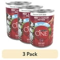 (3 pack) Purina ONE Smart Blend Natural Wet Dog Food, High Protein Soft