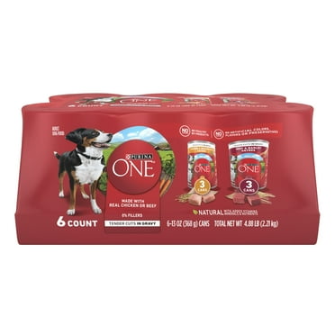 Purina ONE Smart Blend Natural Wet Dog Food, High Protein Soft Variety Pack, 13 oz Cans (6 Pack)